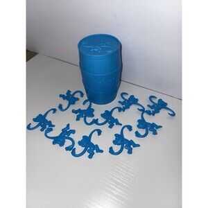 Vintage 2012 Blue Barrel of Monkeys with 10 Monkeys Inside by Hasbro
